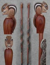 Holz Gehstock handgeschnitzt