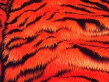 Tier Spaß Kunstfell Stoff Material - Orange Tango Tiger