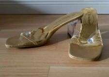 Victor Odil Sandalen Mules Slipper Damenschuhe Gr. 37 Gold transparenter Absatz