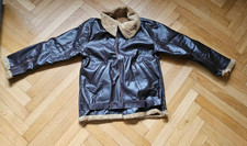 Fliegerjacke / Pilotenjacke aus Leder, braun, gefüttert