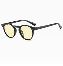 Runde Gläser Sonnenbrille Kreis Brille Oval Damen Klassisch Damen Schwarz Matt Herren