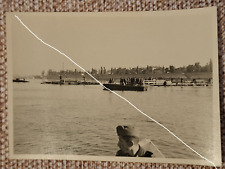 Orig. Foto Pioniere beim Brückenbau, Sturmboot, Ponton, Floß  in 10x7cm