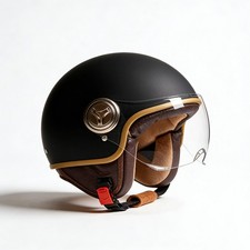 Schwarz Jethelm mit Visier