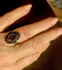 Antiker Granat Ring 925 Silber