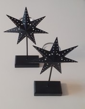 2x Teelichthalter STERN schwarz