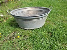 DDR alte Zinkwanne Oval, Deko