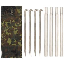 BW Bundeswehr Zeltbesteck Stangen Heringe Zelt Dackelgarage Tasche flecktarn