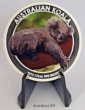 Silver Coin: Australia 2012, KOALA in Color - 1/2 Oz Fine Silver-