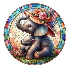 10x sticker elephant stained