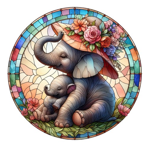 10x sticker elephant stained
