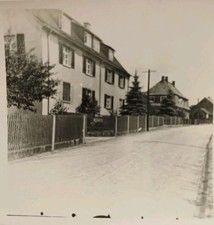 Haus Wohnhaus Straße Zaun Vorgarten Häuser Bürgerhäuser Strommast Altes Foto