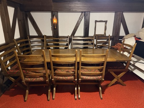 Sitz gruppe massiv holz aus - massiv,