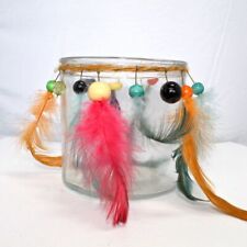 B-Ware Boltze Windlicht orientalisch Federn Perlen Kerzenhalter  Glas