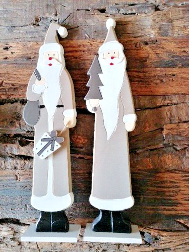 Nikolaus holz weiss grau - holz, weiss/grau