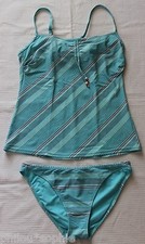 Esprit Beach Tankini Badeanzug türkis-geringelt Gr.36 / 40 Neuwertig