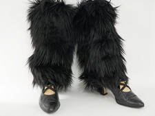 Stulpen schwarz Kunstfell 36