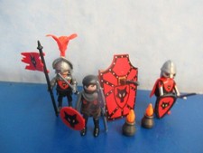 3x  Ritter Figuren Wolf Clan Geschütz z 3666 6000 4866 Ritterburg Playmobil 7461