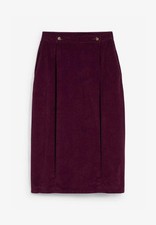 Cord-Midirock aus Bio-Baumwolle Gr 38 Weinrot Damen Faltenrock Freizeit-Rock Neu