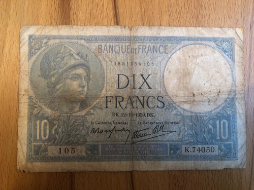 Francs frankreich 1939 - 10,