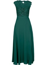 Abend-Maxikleid mit Spitze Gr 36 Brillantgrün Damen-Maxi-Party-Cocktailkleid Neu