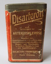 Alte Kleine Dose DISARTERON Arteriosklerose Galactina Frankfurt 11 x 7 x 3,5 cm