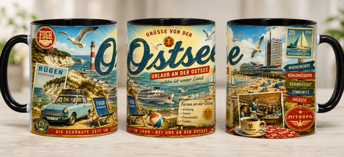 Ddr tasse ostsee - ostsee, schwarz