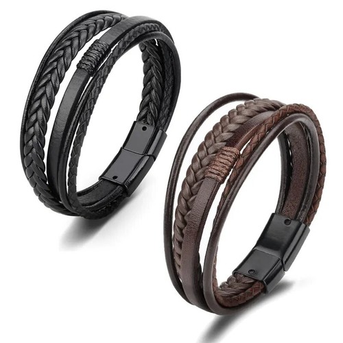 Herren lederarmband geflochten - lederarmband,