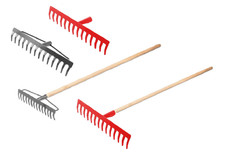 Gartenrechen Gartenharke Rechen Harke 10-18 Zinken Rasenrechen Kohlestahl stiel