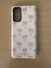 Handyhülle Burga Samsung Galaxy S20FE pinke Palmen beige Originalbeutel Samt
