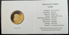Zertifikat 20 Euro Goldmünze Deutscher Wald Linde