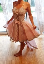Cocktailkleid Barbie Partykleid Strass Braut Standesamt extravagant Spitze 38 ?