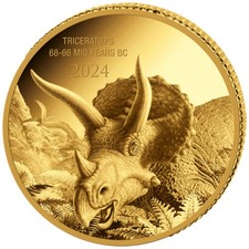 Goldmünze Triceratops