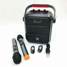 SHIDU Karaoke-Maschine mit 2 UHF-Funkmikrofonen, 30W tragbares