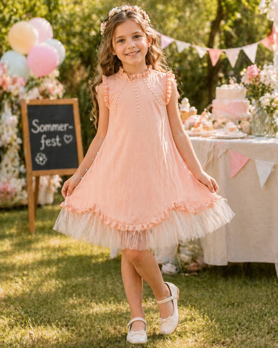 Zartes sommerkleid apricot - sommerkleid,