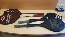 4 x Badminton Federball Schläger mit Schutzhülle Adidas Carlton Integra Serie