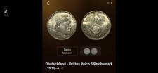 Drittes Reich 5 Reichsmark 1939 Hindenburg
