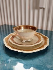 AL-KA Kunst Kronach Bavaria Porzellan Set 3-teilig Goldrand Vintage