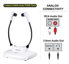 Simolio Funk tv Kopfhörer für Senioren, 2.4GHz In-Ear Kopfhörer, Ladestation