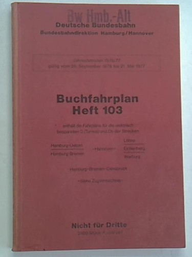 Buchfahrplan heft 103 - buchfahrplan, /