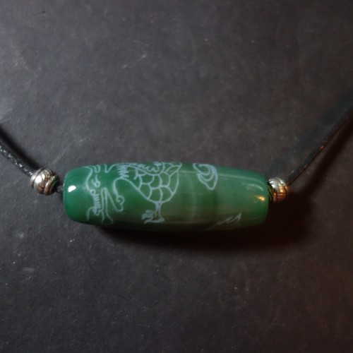 Dzi perlen amulett mit - dzi-perlen,