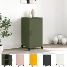 Metall Sideboard mit 4 Rollen 1 Tür Anrichte Beistellschrank Kommode 36x39x72 cm