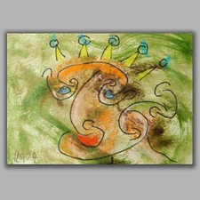 König Pastellmalerei Kreidezeichnung sig. Unikat Prof.em A. Loeschner-Gornau