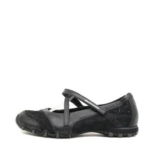 Skechers Damen SN21687 Ballerinas schwarz Leder/Textil Niedrig Mary Jane EU 37