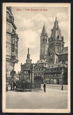 Ansichtskarte Mainz, Alter Brunnen mit Dom 