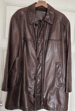 Glattlederjacke dunkelbraun - gefüttert -Gr. XL