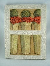 Bild Leinwand Deko Blumen Baum Garten Marmorieroptik modern Landhausstil