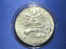 20 Mark  DDR  "A"    1986     Gebrüder Grimm.   "Gestiefelte Kater".    Silber.