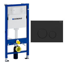 Set aus Drückerplatte in Matt Schwarz mit Unterputz-Einbauelement Geberit UP100