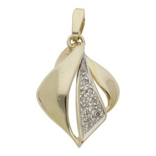 Diamant Anhänger 585/ 14 K Gold Gelbgoldschmuck Geschenk Damen Vintage H12.1676