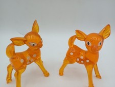 Vintage Kunststoff Celluloid Knopf Augen Bambi Reh Figuren Alter??? 60er-70er??